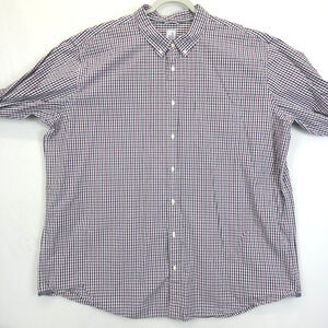 JCP Shirt Mens 3XL Tall Purple Navy Plaid Button Down Long Sleeve Pocket Casual